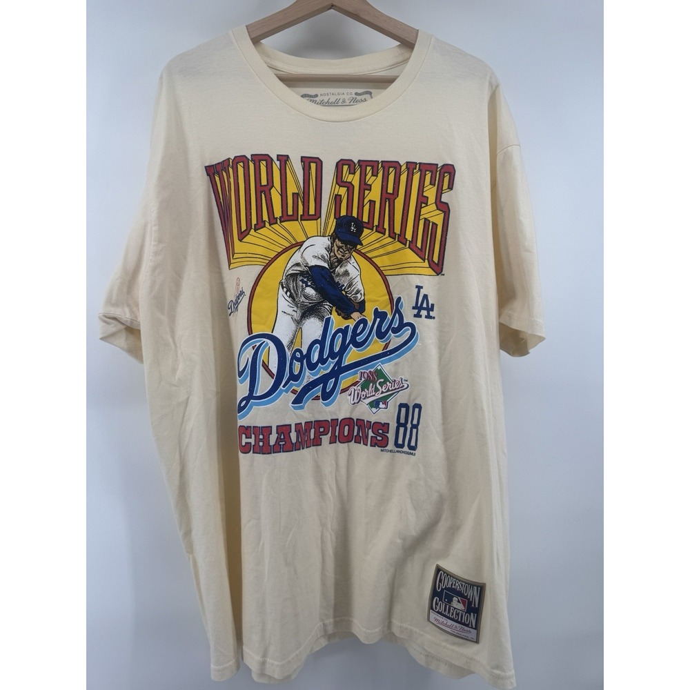 Los Angeles Dodgers T Shirt Mens XXL Mitchell & Ness Throwback Vintage Retro MLB